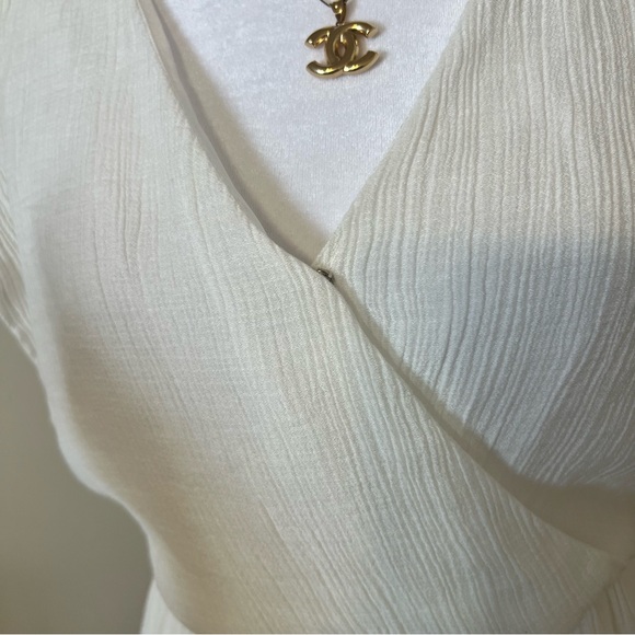 LUSH midi ruffle off white dress size S - Picture 10 of 14